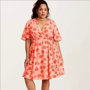 Torrid floral faux wrap dress